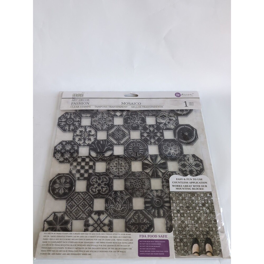IRON ORCHID DESIGNS DECOR STAMPS Mosaico 1st Generation 12x12 Stamp Prima
